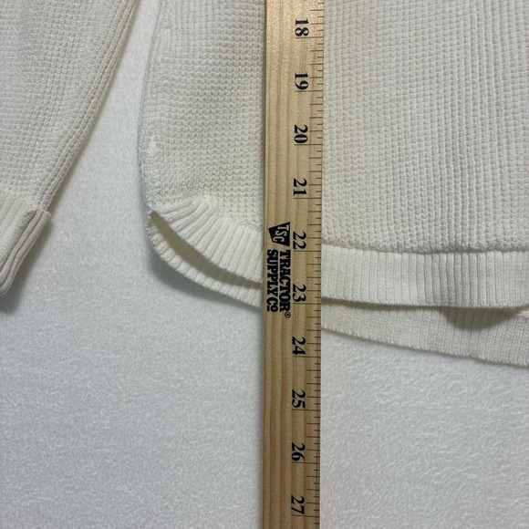 Lauren Ralph Lauren White Waffle Knit Cowl Neck size Lg - Picture 4 of 5